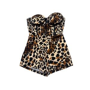 Good Time Leopard Print Strapless Romper – Size S (NWT)